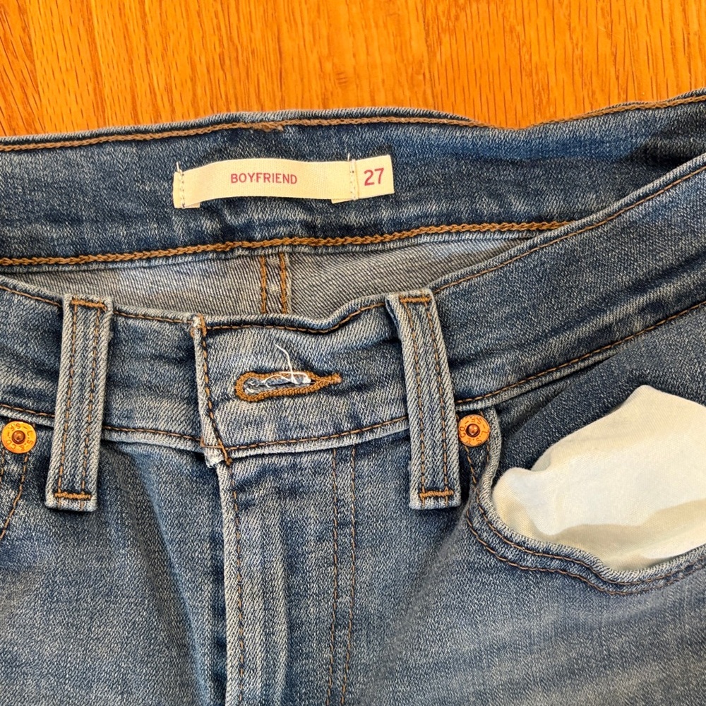 Levi's Women's Distressed Ankle Jeans - Dark Blue - Picture 2 of 3